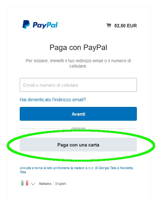 esempio paypal